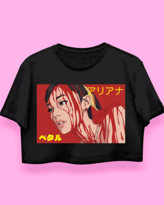 Ariana Grande PETAL [japanese] crop-top (playera corta negra)