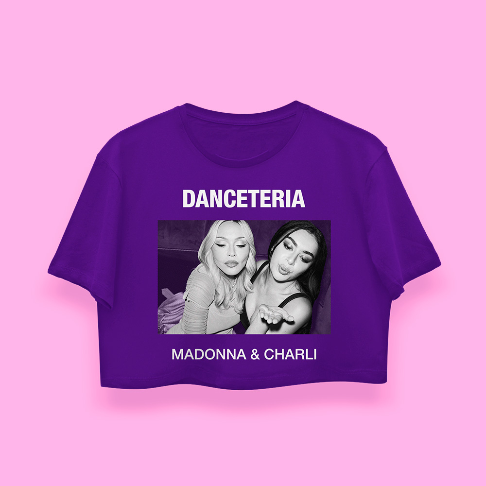 Madonna & Charli Danceteria crop-top (playera corta morada)